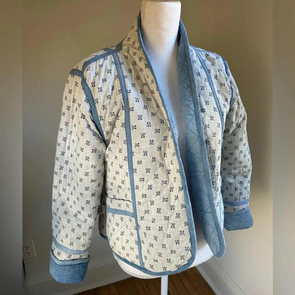 Dylan Los Angeles Reversible Blue Quilted Jacket Medium NWT - Picture 3 of 9